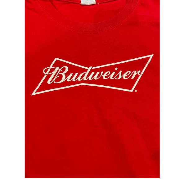 Budweiser Red Graphic T-shirt Employee Safety Logo Red Size Medium - Picture 2 of 3